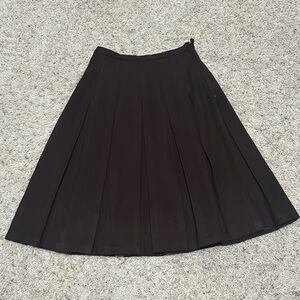 Vintage Pleated 100% Wool Skirt Brown - no size but see measurements